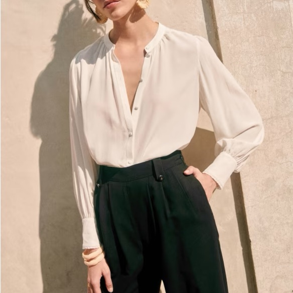 Sezane Cream Blouse